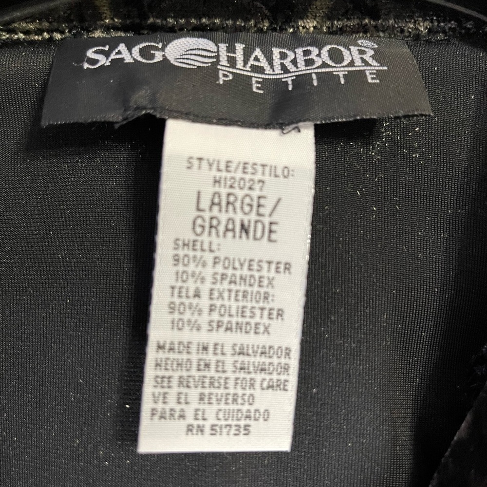 Black Sag Harbor Velvet  Jacket!. Size Large - Picture 4 of 4